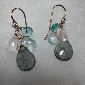 Sundance Artisan Sterling Silver Aquamarine & Moss Aquamarine Earrings